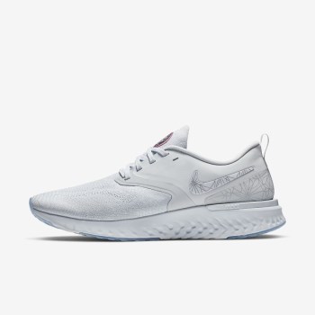 Nike Odyssey React Flyknit 2 - Férfi Futócipő - Platina/Fekete/Platina